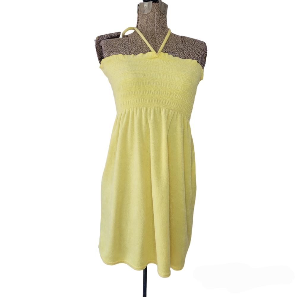 Jordan Taylor Beachwear yellow terrycloth swimsuit cover-up dress small